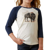 Ariat Girl's Painted Buffalo Raglan T-Shirt
