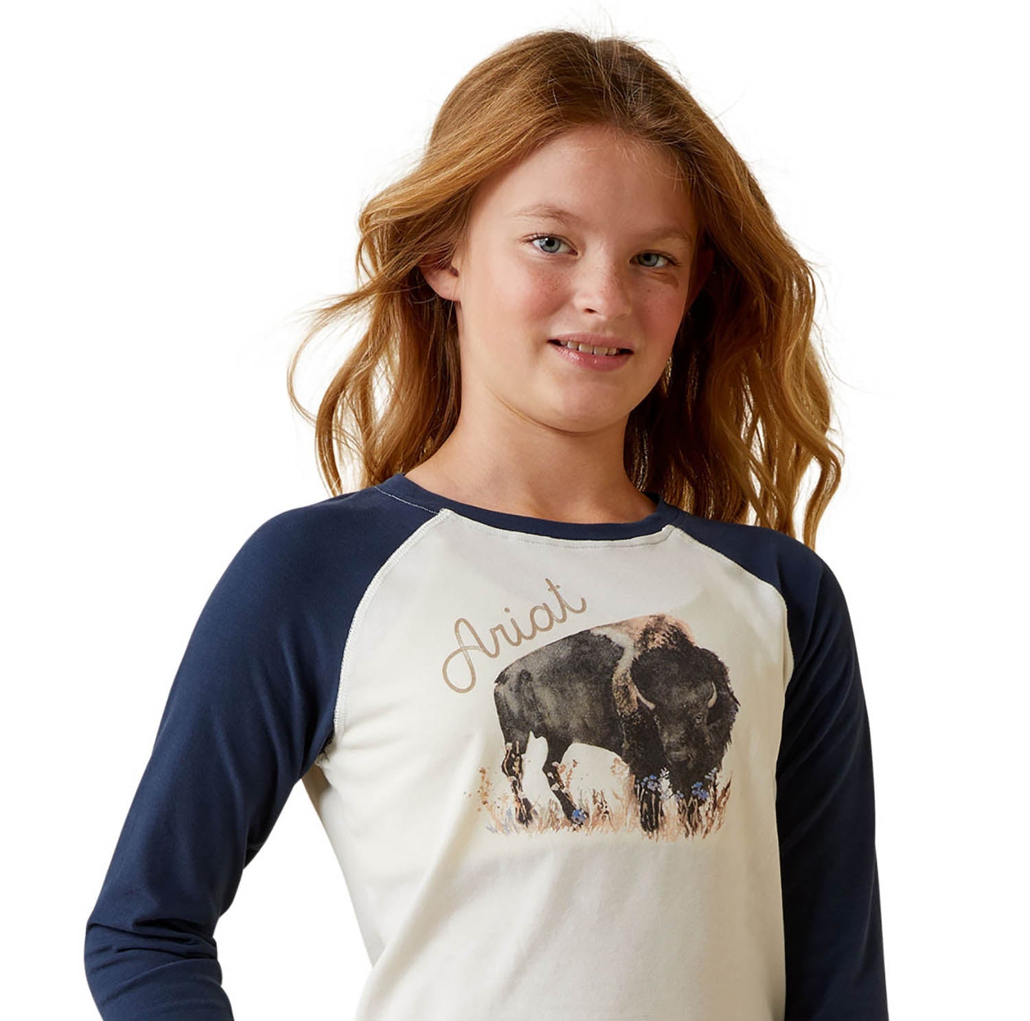 Ariat Girl's Painted Buffalo Raglan T-Shirt - Ariat - Equiluxe Tack