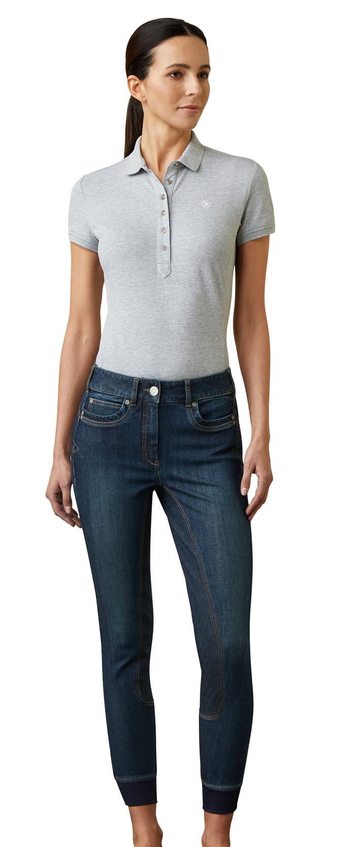 Ariat Halo Denim Full Seat Breech, Birch Marine - Ariat - Equiluxe Tack