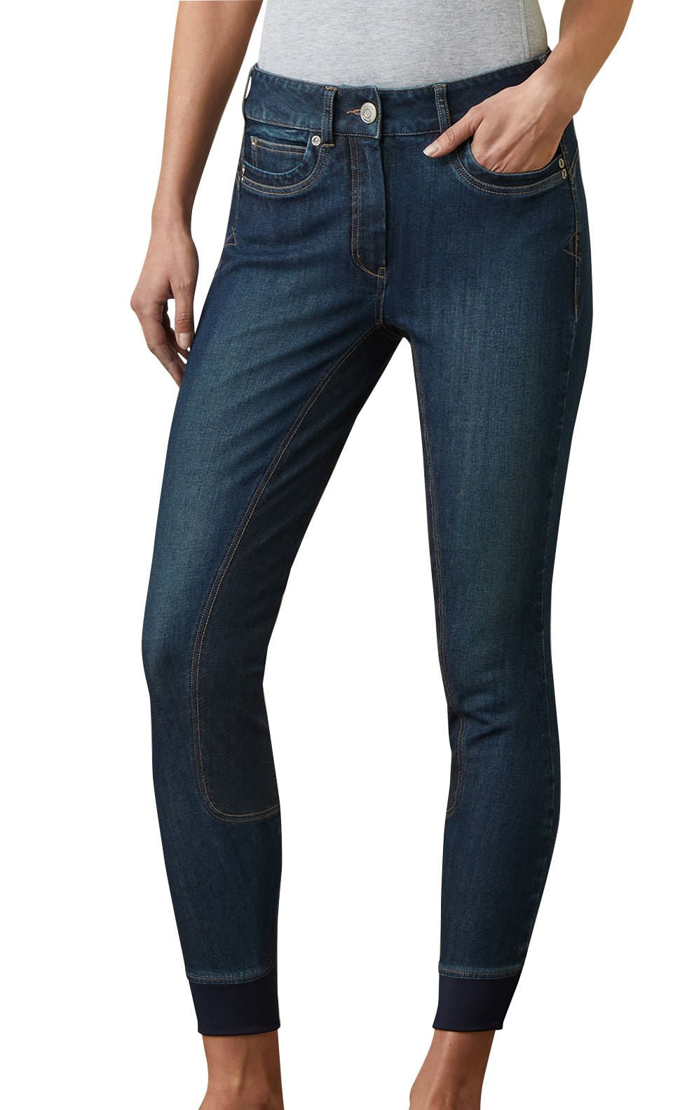 Ariat Halo Denim Full Seat Breech, Birch Marine - Ariat - Equiluxe Tack