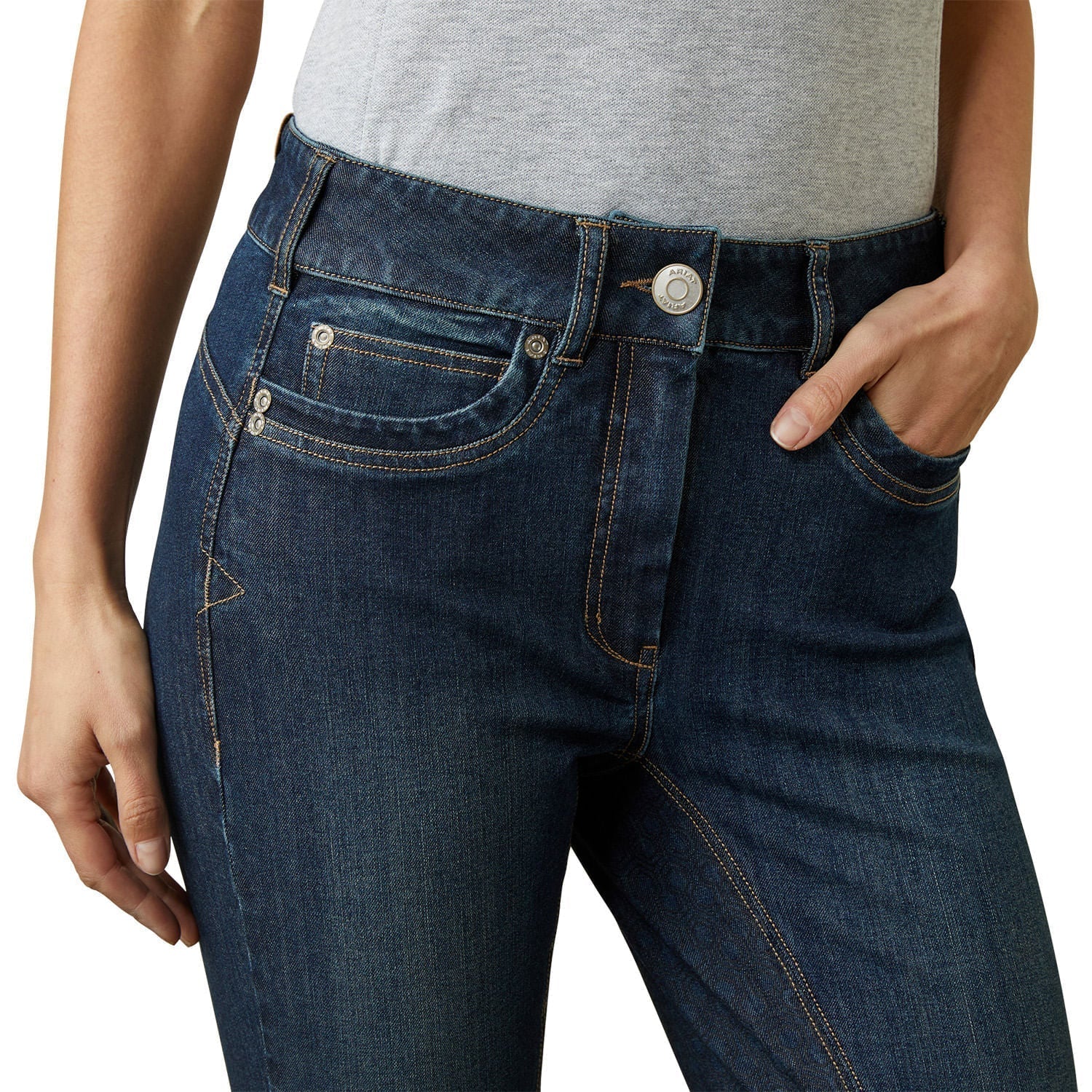 Ariat Halo Denim Full Seat Breech, Birch Marine - Ariat - Equiluxe Tack