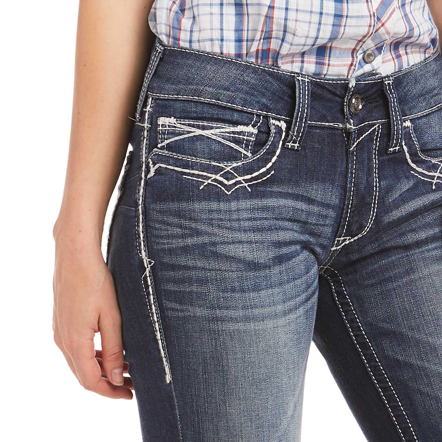 Ariat R.E.A.L. Mid Rise Boot Cut Jeans, Entwined Stitch - Ariat - Equiluxe Tack