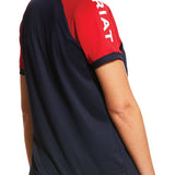 Ariat Women's Team 3.0 Short Sleeve Polo Shirt, Navy/Red