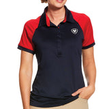Ariat Women's Team 3.0 Short Sleeve Polo Shirt, Navy/Red
