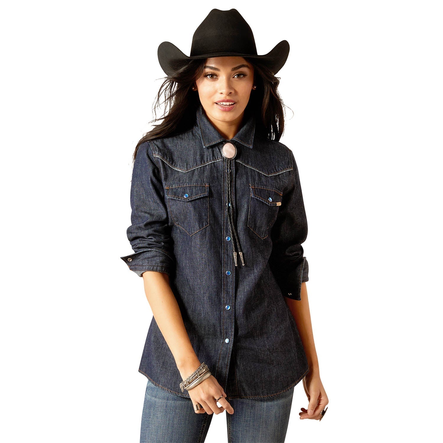 Ariat Women's Farriday Denim Long Sleeve Shirt - Ariat - Equiluxe Tack