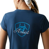 Ariat Women's Logo Script T-Shirt, Deep Petroleum - Ariat - Equiluxe Tack