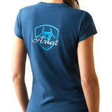 Ariat Women's Logo Script T-Shirt, Deep Petroleum - Ariat - Equiluxe Tack