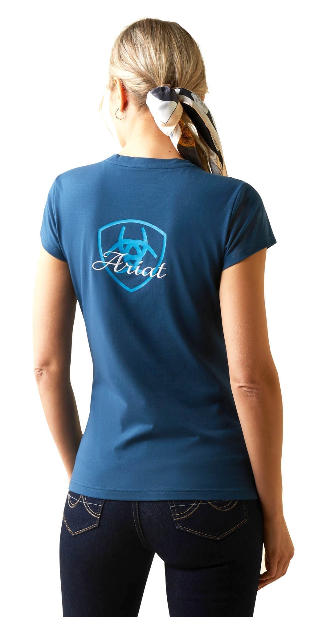 Ariat Women's Logo Script T-Shirt, Deep Petroleum - Ariat - Equiluxe Tack