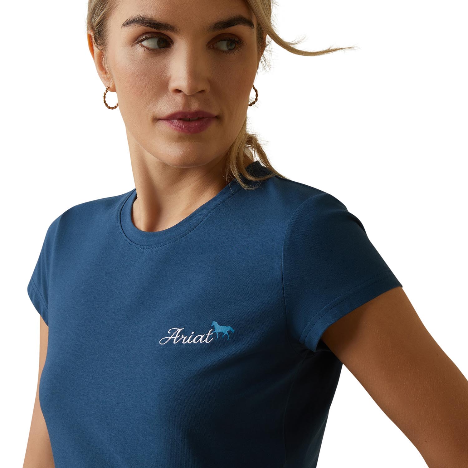 Ariat Women's Logo Script T-Shirt, Deep Petroleum - Ariat - Equiluxe Tack