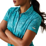 Ariat Women's Motif Polo Shirt, Viridian Green - Ariat - Equiluxe Tack