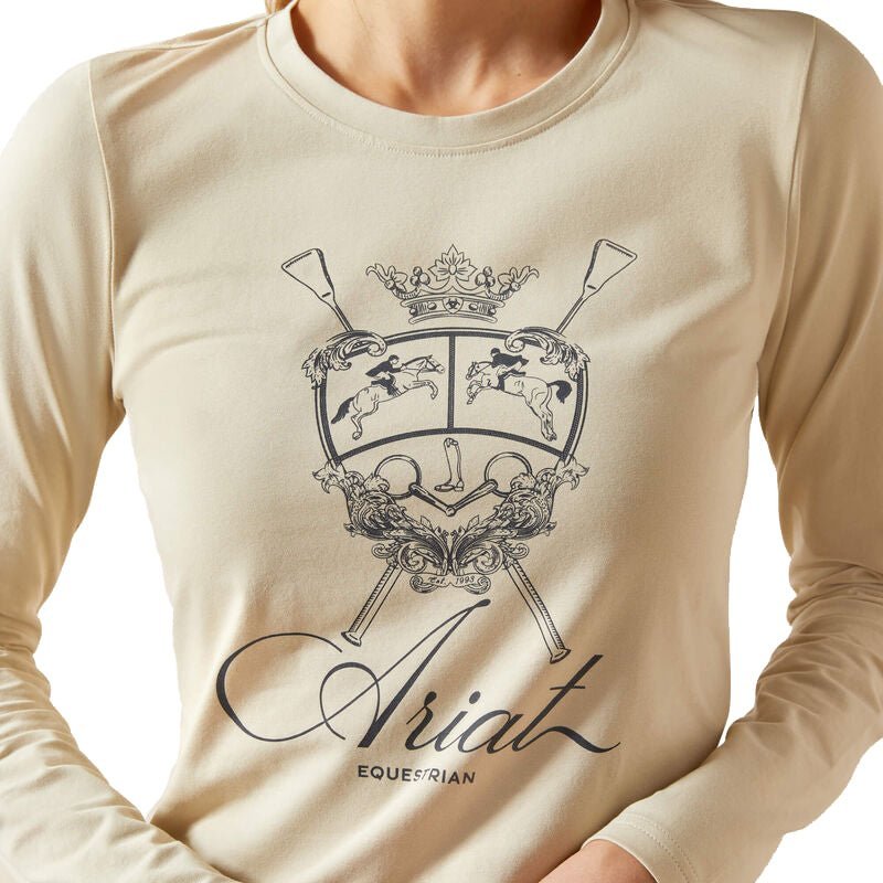 Ariat Women's Ritzy Logo Long Sleeve Tee – Organic Cotton, Stretch, Equestrian Style - Ariat - Equiluxe Tack