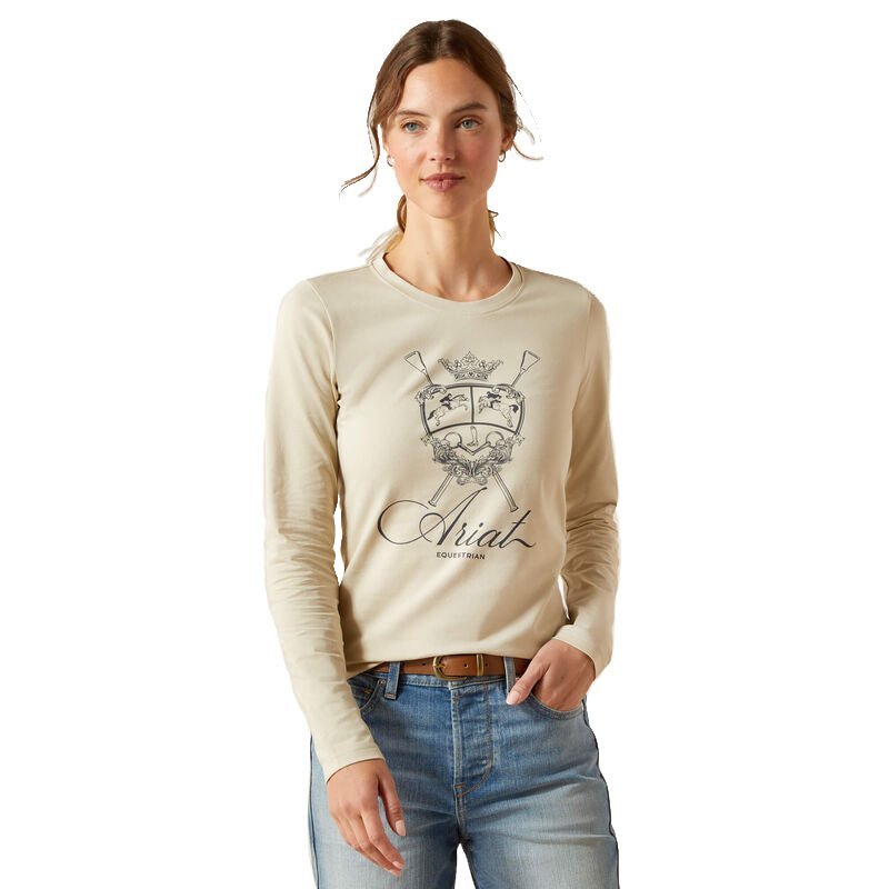 Ariat Women's Ritzy Logo Long Sleeve Tee – Organic Cotton, Stretch, Equestrian Style - Ariat - Equiluxe Tack