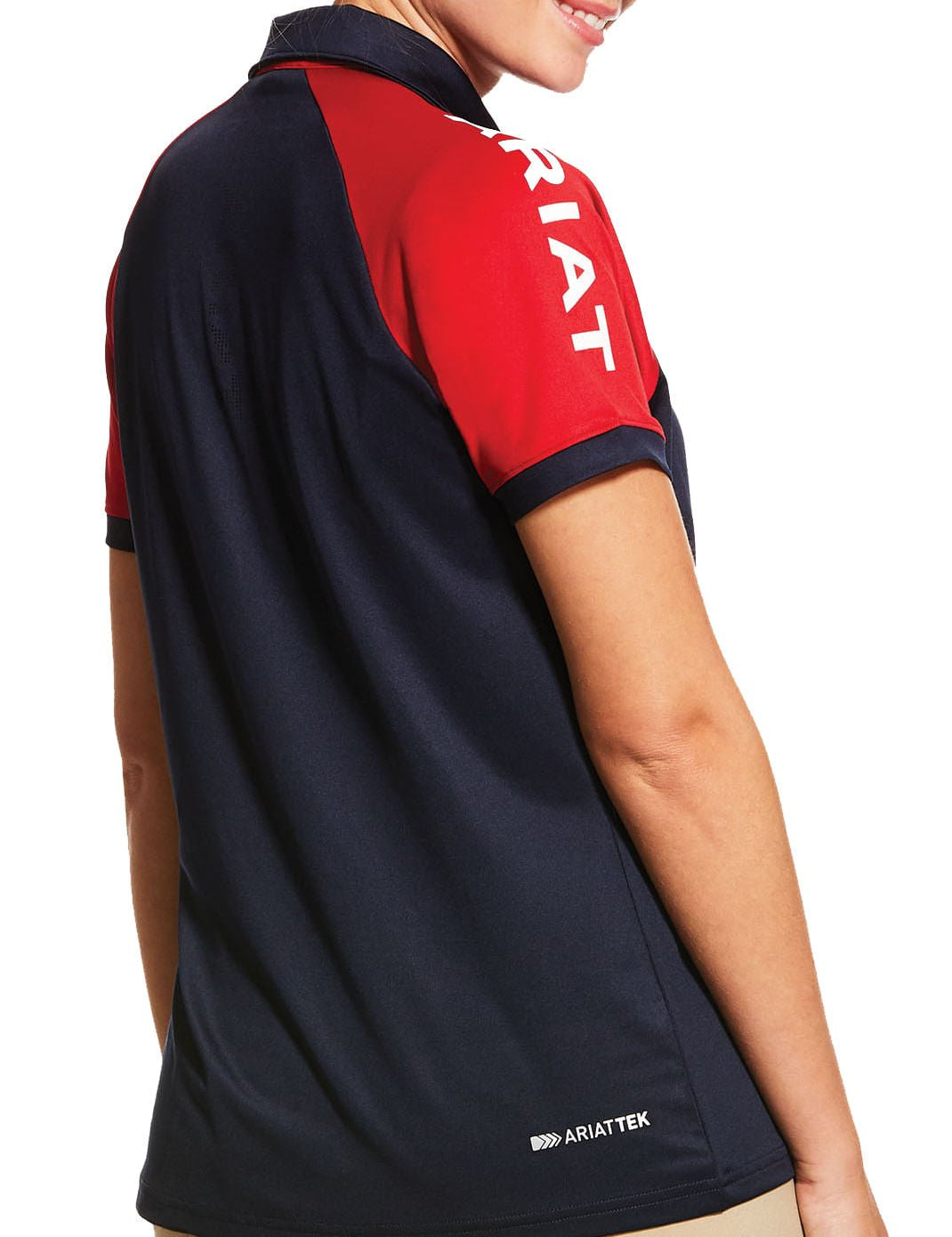 Ariat Women's Team 3.0 Short Sleeve Polo Shirt, Navy/Red - Ariat - Equiluxe Tack