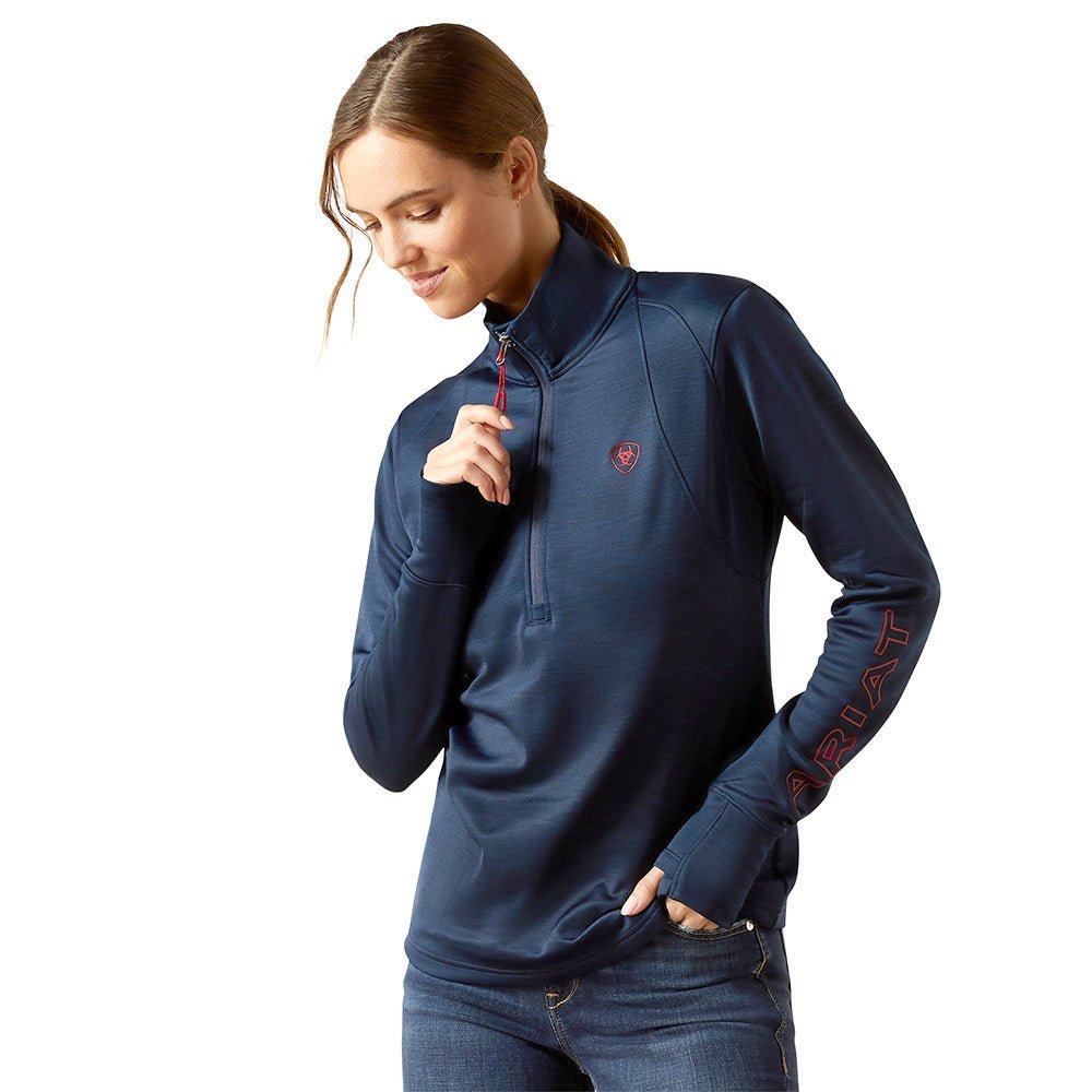Ariat Womens Team EQ 1/4 Zip Pullover – Lightweight Fleece Riding Pullover - Ariat - Equiluxe Tack