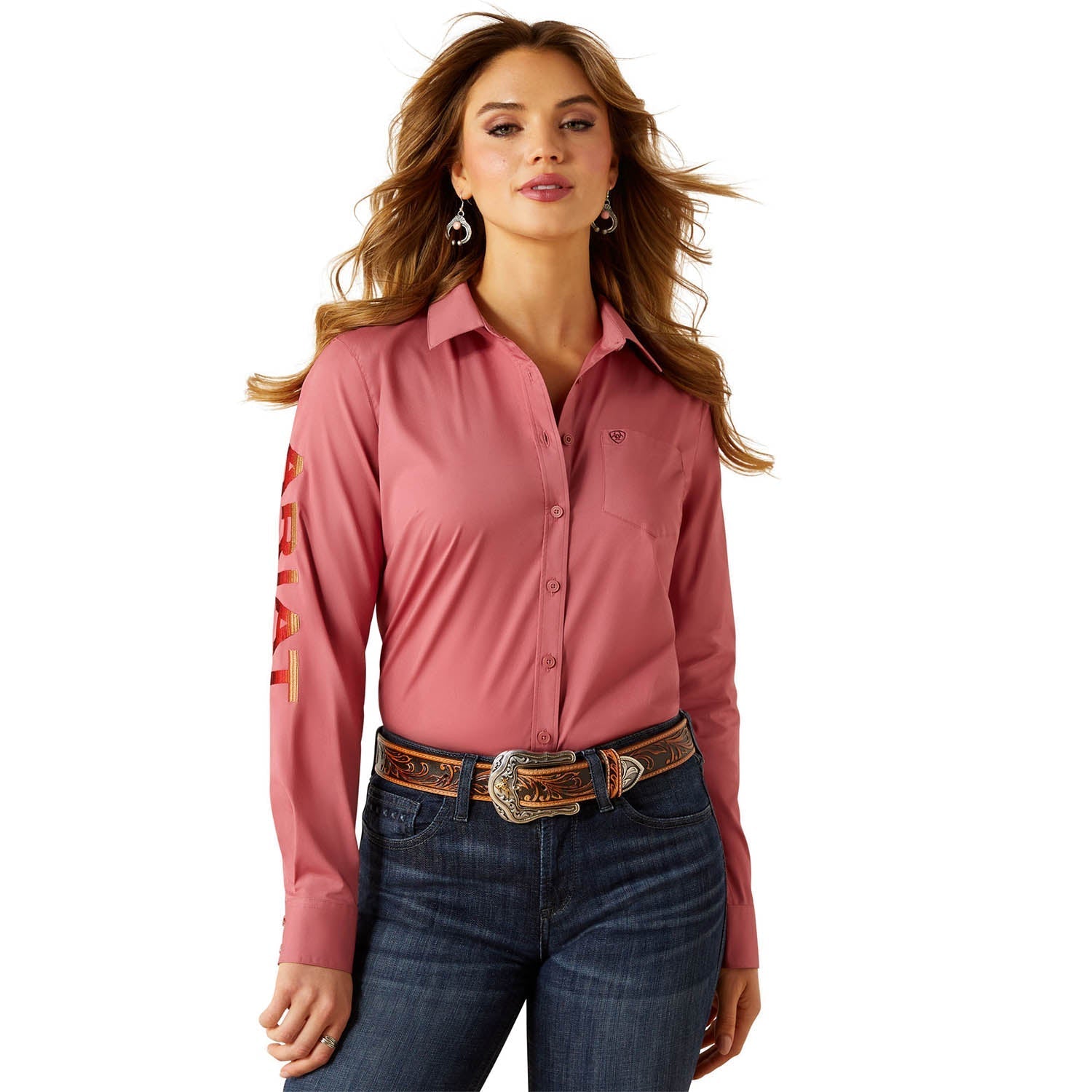 Ariat Women’s Team Kirby Wrinkle-Resistant Stretch Western Performance Shirt