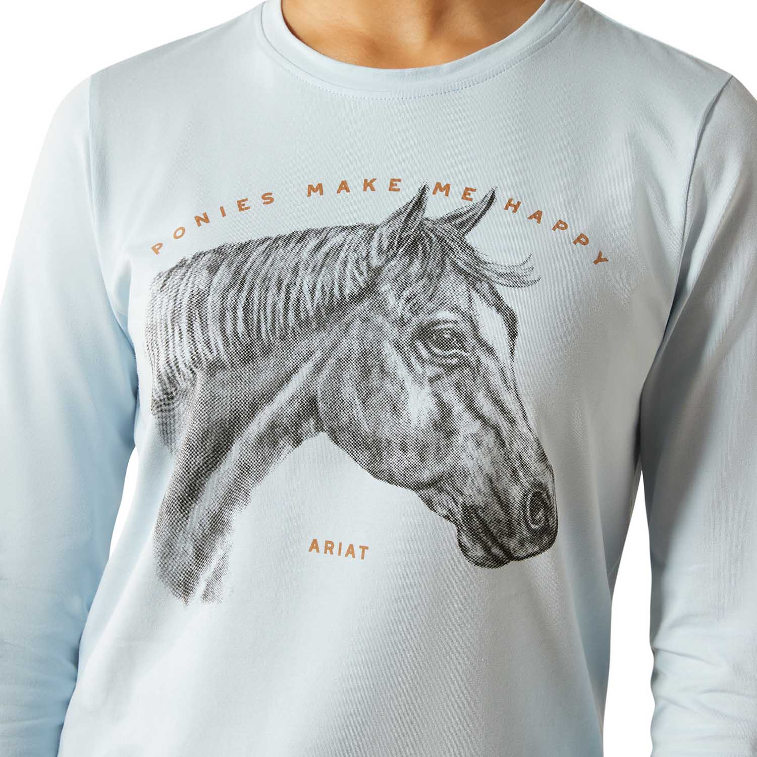 Ariat Youth Happy Long Sleeve Shirt – Organic Cotton Kids Equestrian Tee for Horse Lovers - Ariat - Equiluxe Tack