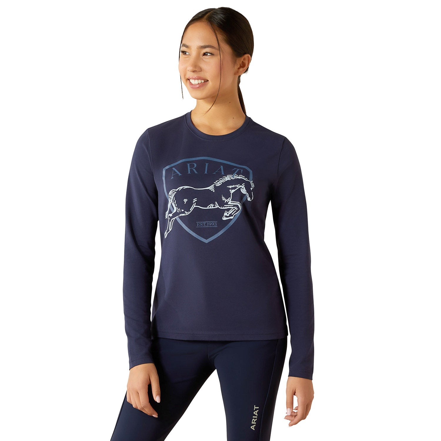 Ariat Youth Liberty Jump Long Sleeve Equestrian Shirt – Organic Cotton, Comfortable Riding Tee for Kids - Ariat - Equiluxe Tack