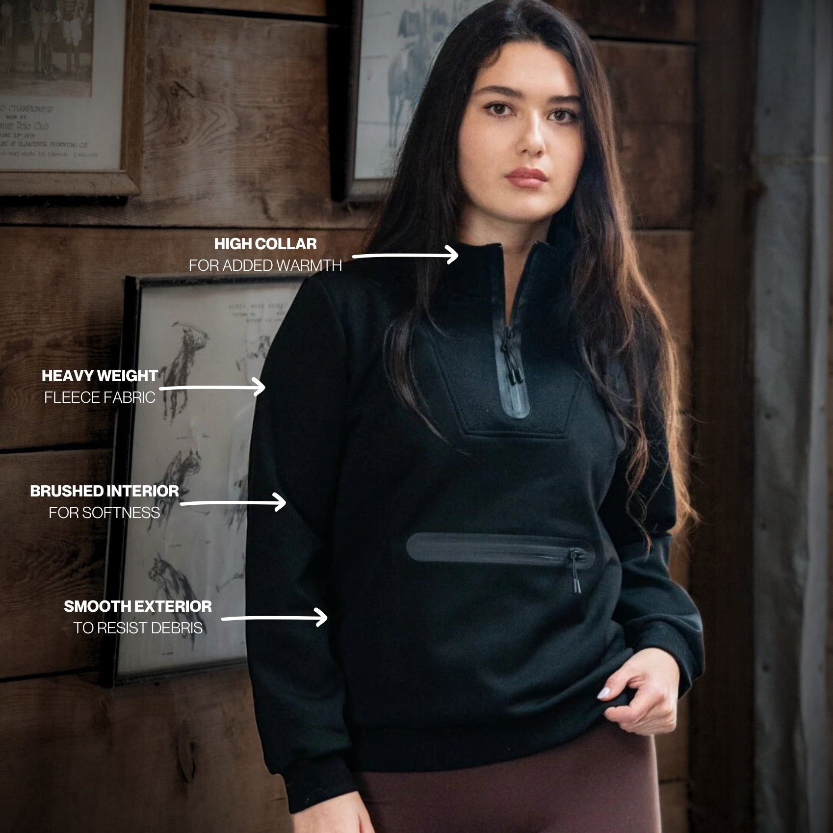 ARMATEQ TECH FLEECE QUARTER ZIP - BLACK - ARMATEQ - Equiluxe Tack