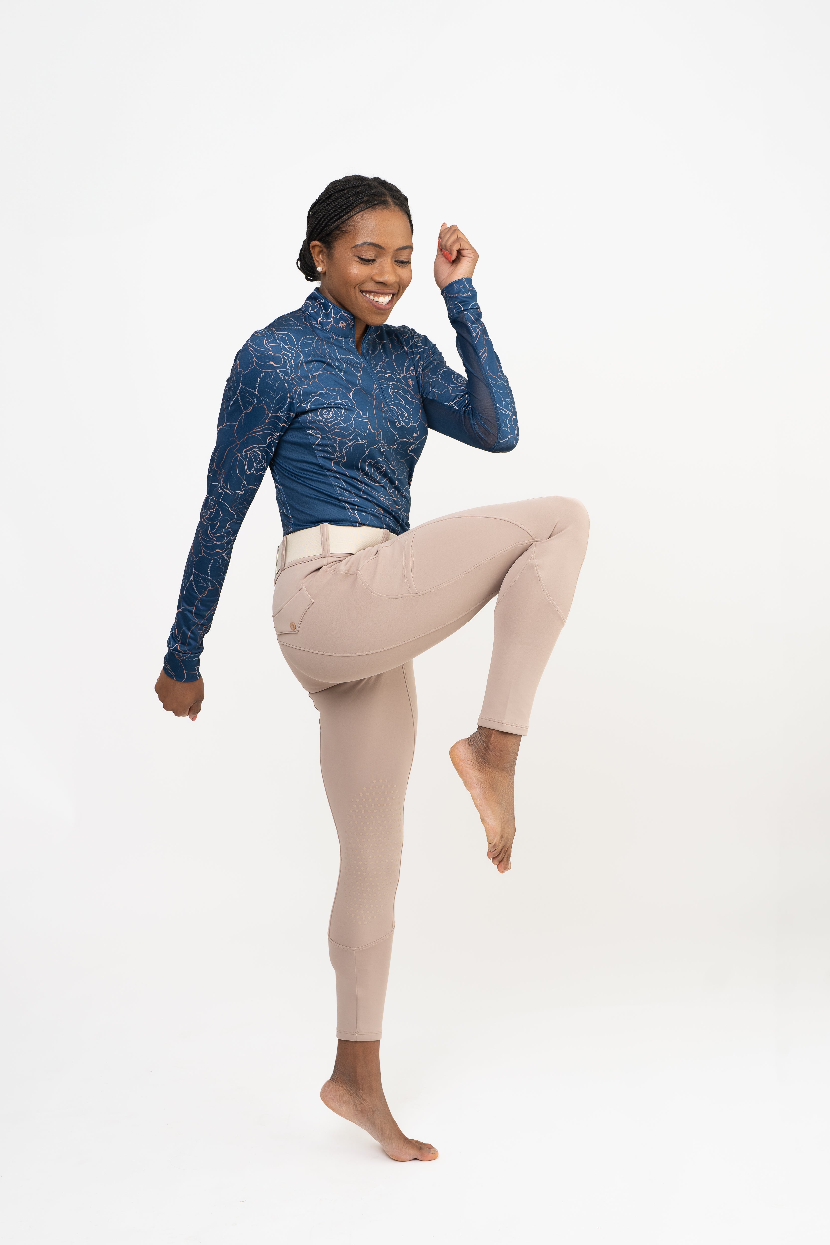 Beige Mid - Weight Winter Knee Patch Breeches - CorrectConnect - Equiluxe Tack