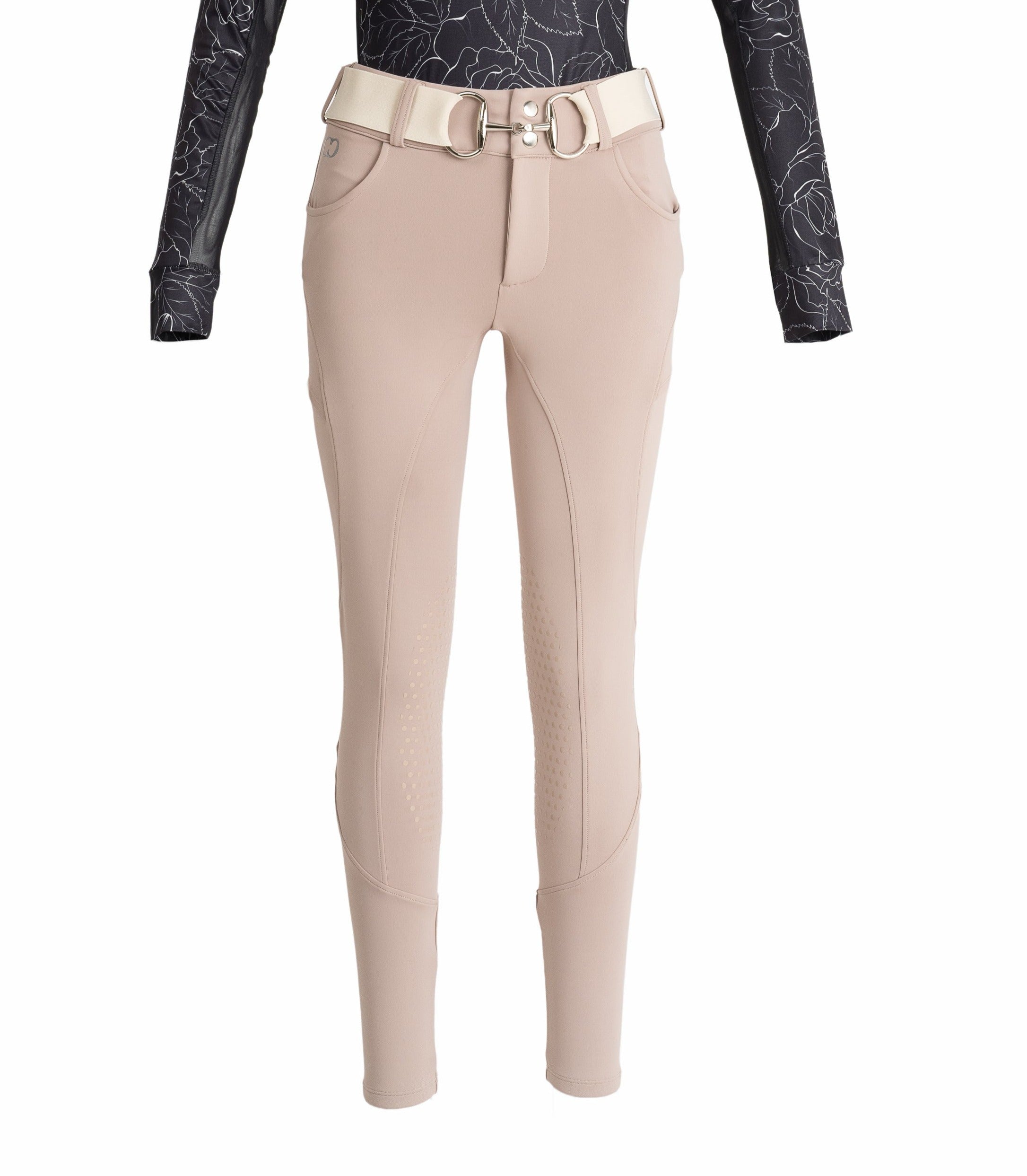 Beige Mid - Weight Winter Knee Patch Breeches - CorrectConnect - Equiluxe Tack