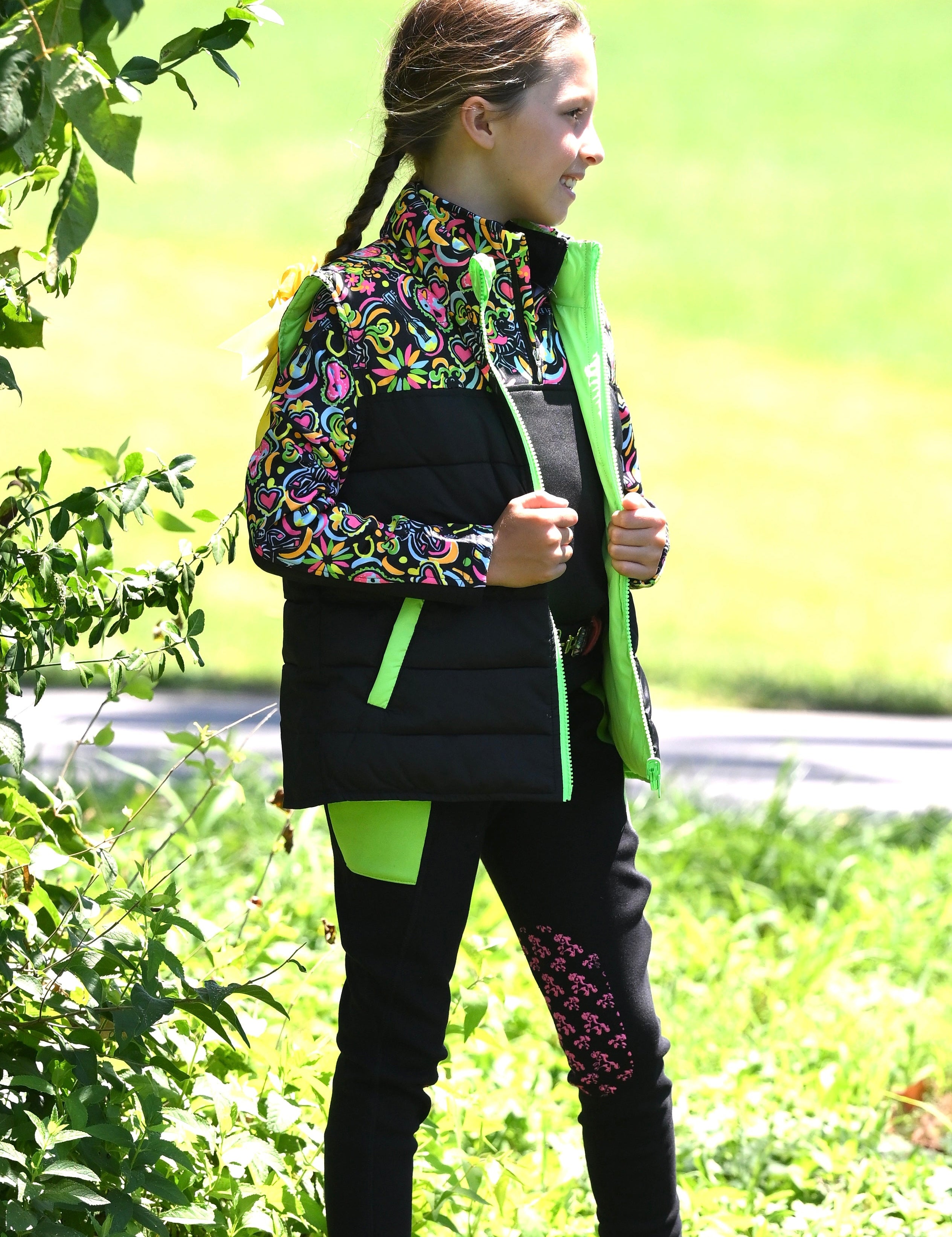 Belle & Bow Day of the Dead Reversible Puffer Vest - BelleandBow - Equiluxe Tack