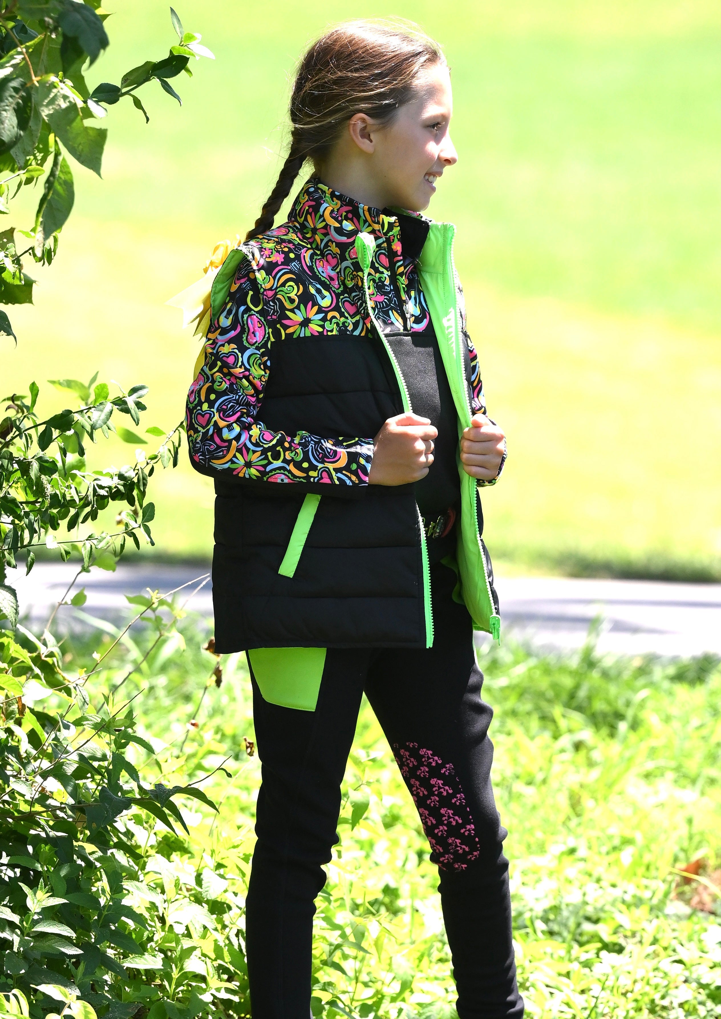 Belle & Bow Day of the Dead Reversible Puffer Vest - BelleandBow - Equiluxe Tack