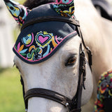Belle & Bow Footprints and Day of the Dead Pony Bonnet - Belle & Bow - Equiluxe Tack