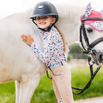 Belle & Bow Schooling jodphurs tan with footprints - BelleandBow - Equiluxe Tack