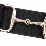 Black - 2" Gold Snaffle Elastic Belt - Ellany Equestrian - Equiluxe Tack