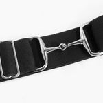 Black - 2" Silver Snaffle Elastic Belt - Ellany - Equiluxe Tack