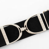 Black - 2" Silver Stirrup Elastic Belt - Ellany - Equiluxe Tack