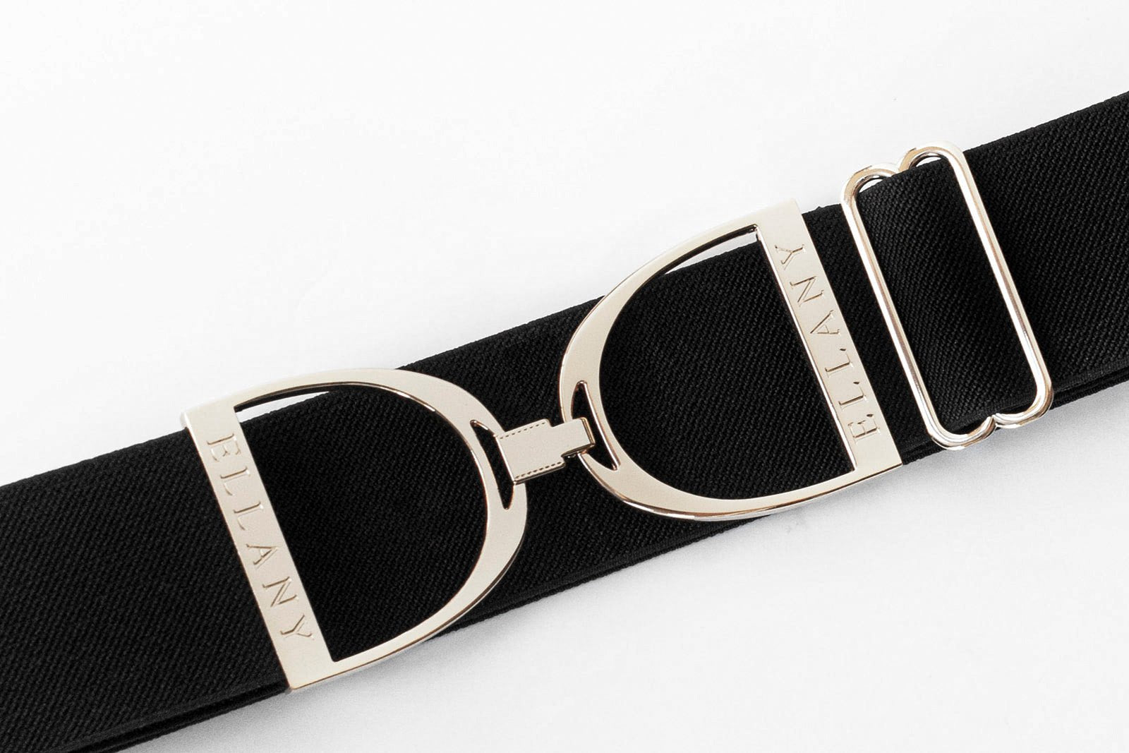 Black - 2" Silver Stirrup Elastic Belt - Ellany - Equiluxe Tack