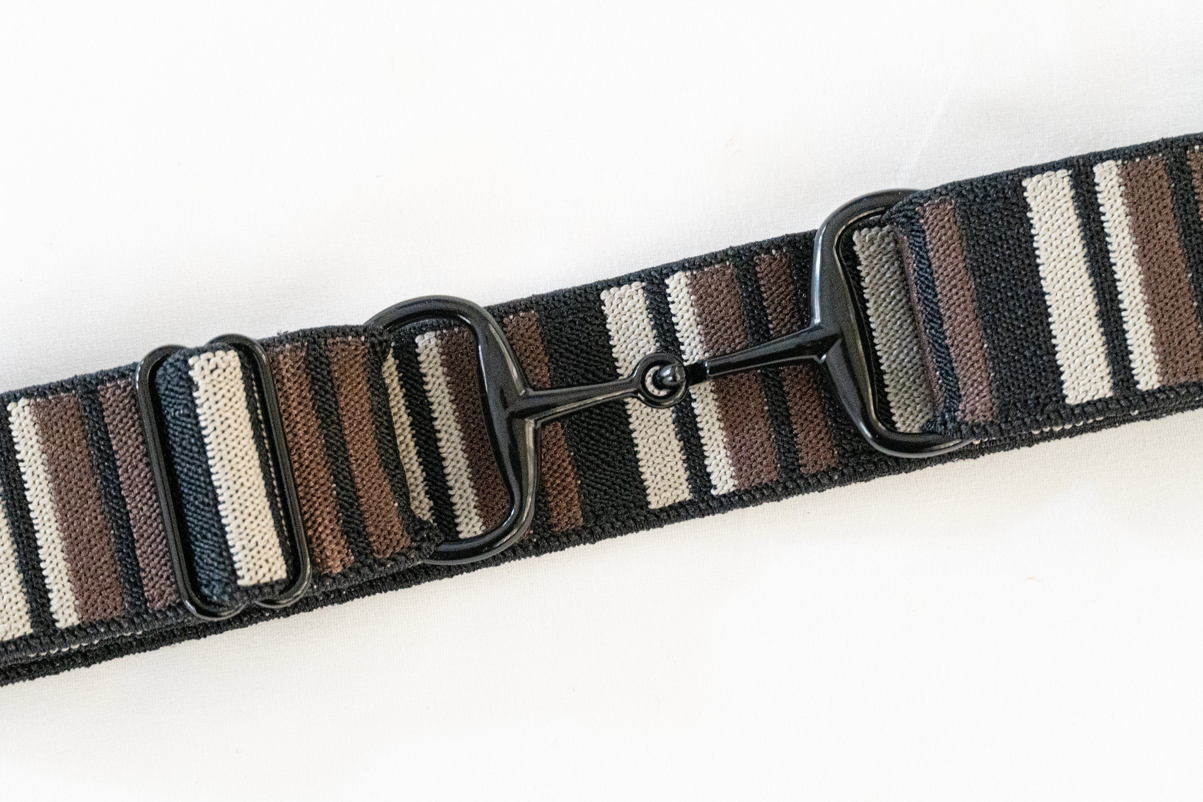 Black and Brown - 1.5" Black Snaffle Elastic Belt - Ellany Equestrian - Equiluxe Tack