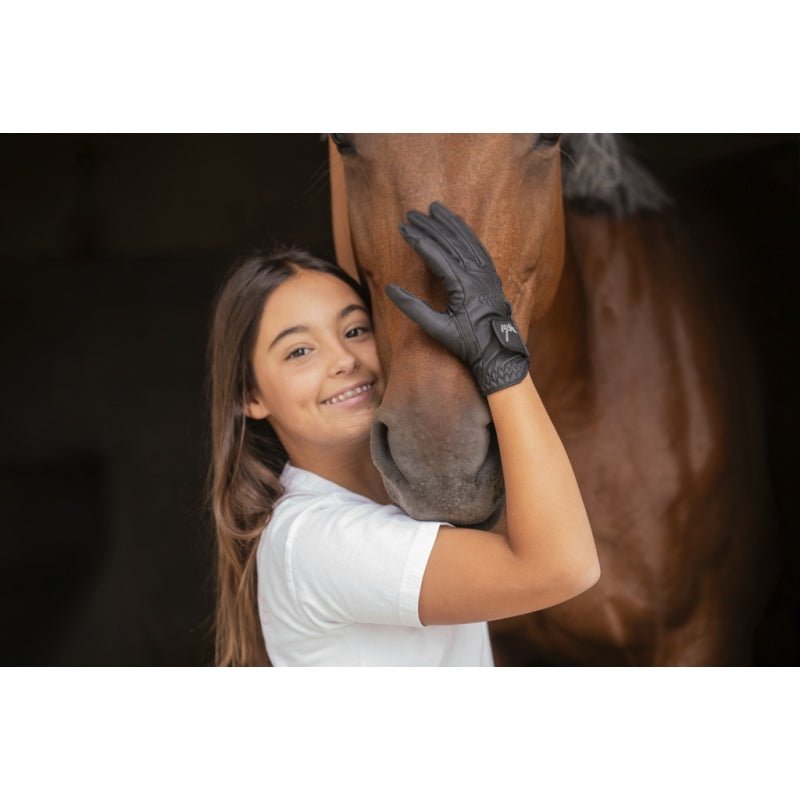 Black Eden by Pénélope Prisma Strass Gloves - Children - Pénélope - Equiluxe Tack