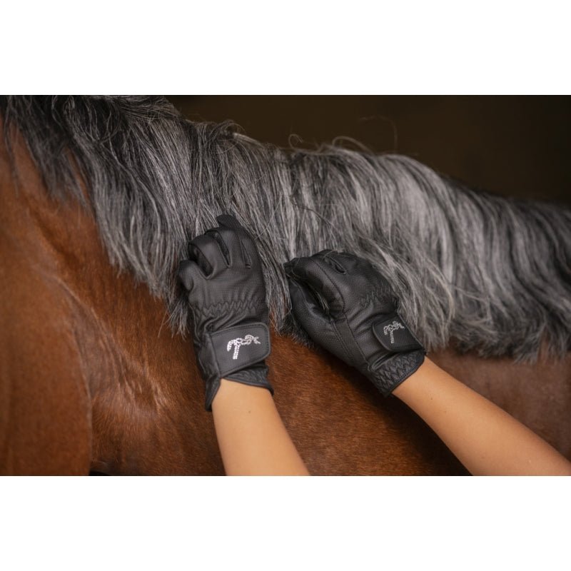 Black Eden by Pénélope Prisma Strass Gloves - Children - Pénélope - Equiluxe Tack