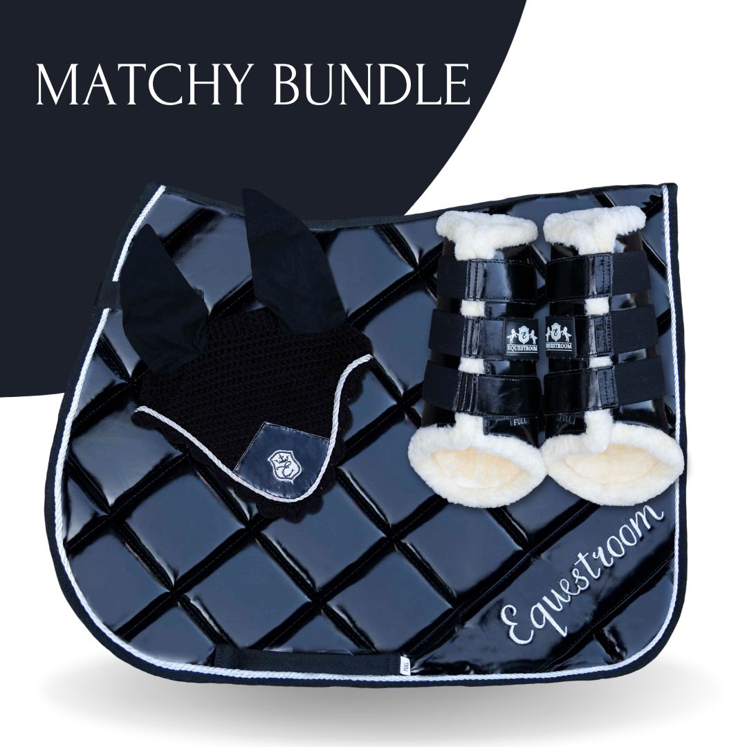 Black Ink Saddle Pad Set - Equestroom - Equiluxe Tack