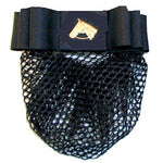 Black Satin Ribbon Show Bow with Gold Plated Horsehead - Equiluxe Tack - Equiluxe Tack