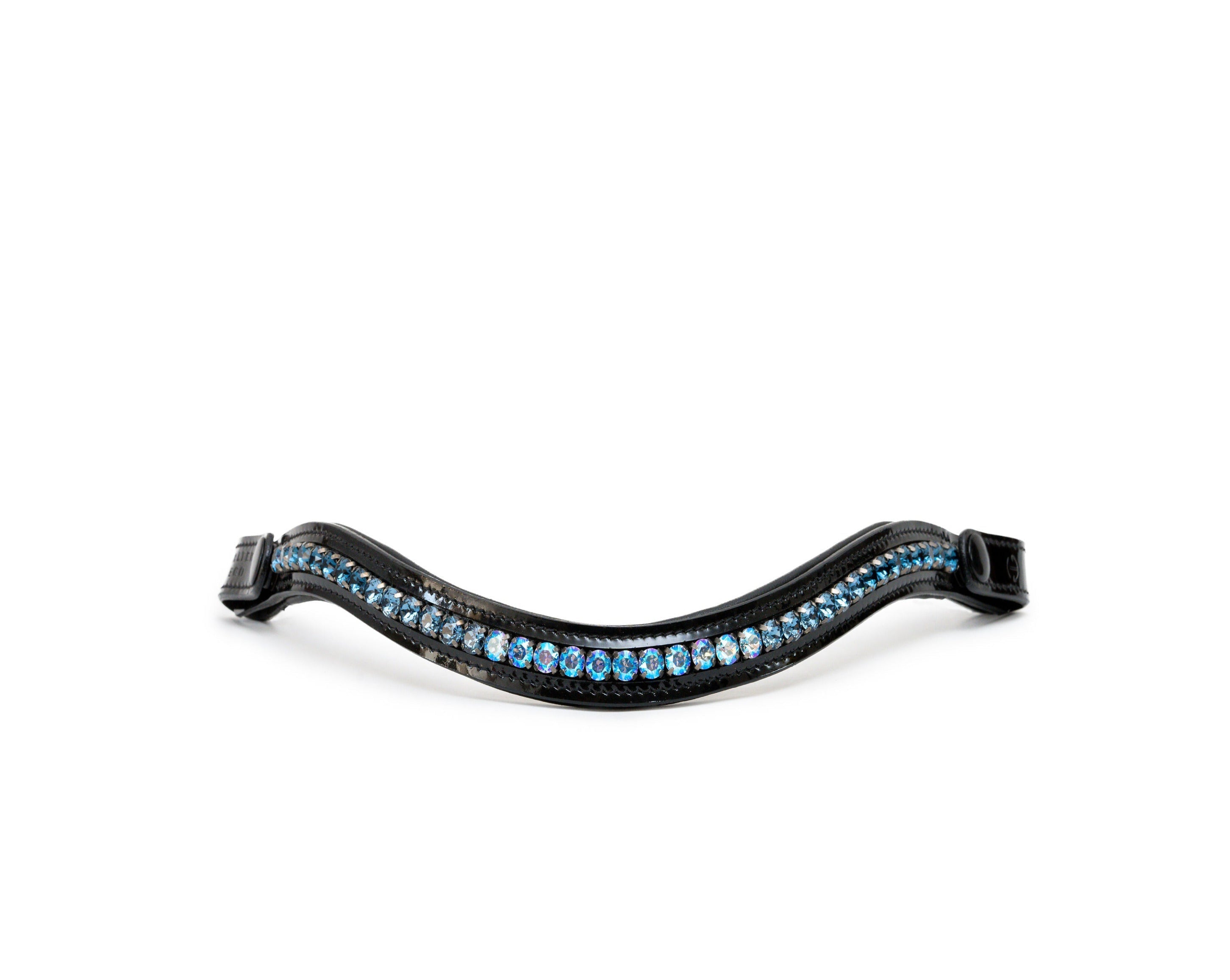 Blue Jean Ombre Fade Wave Snap Browband - Halter Ego® - Equiluxe Tack