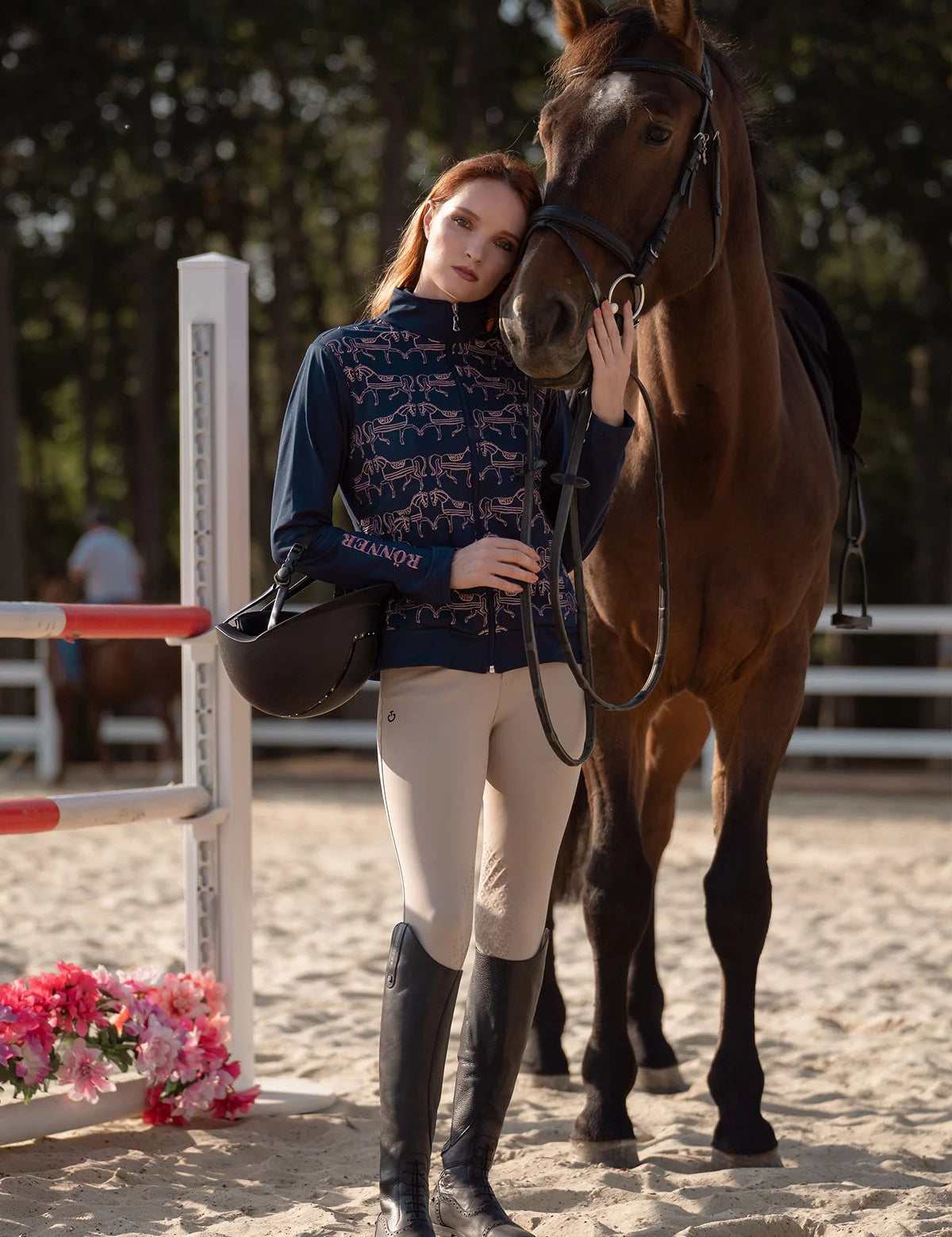 Bosco Zip Jacket | Navy & Pink - Rönner - Equiluxe Tack