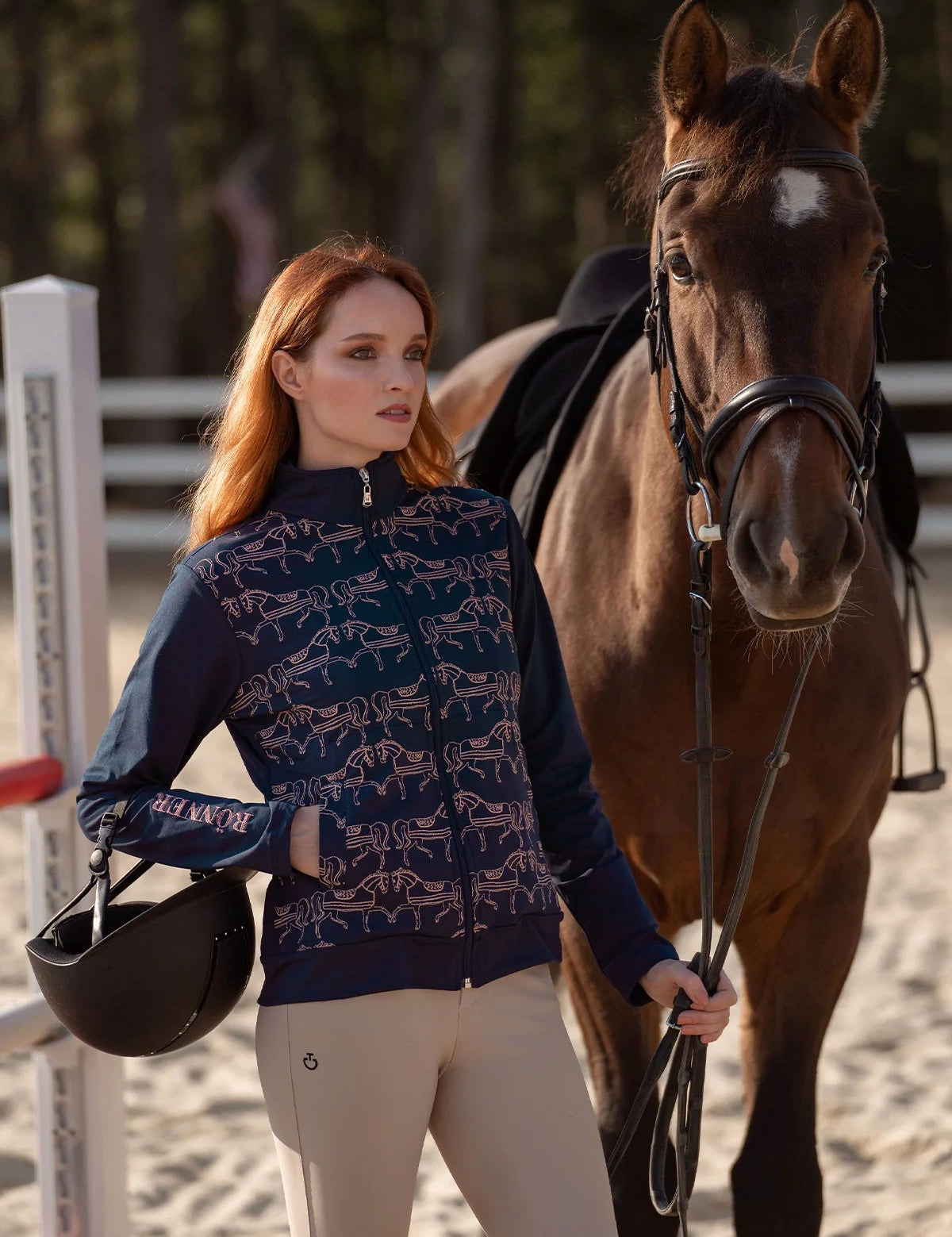 Bosco Zip Jacket | Navy & Pink - Rönner - Equiluxe Tack