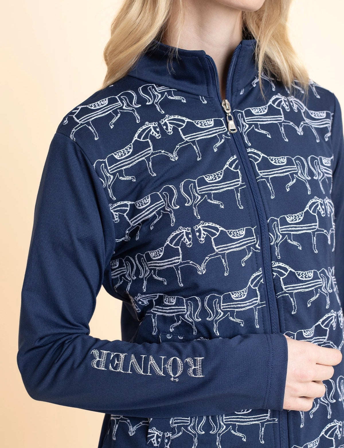 Bosco Zip Jacket | Navy & White - Rönner - Equiluxe Tack
