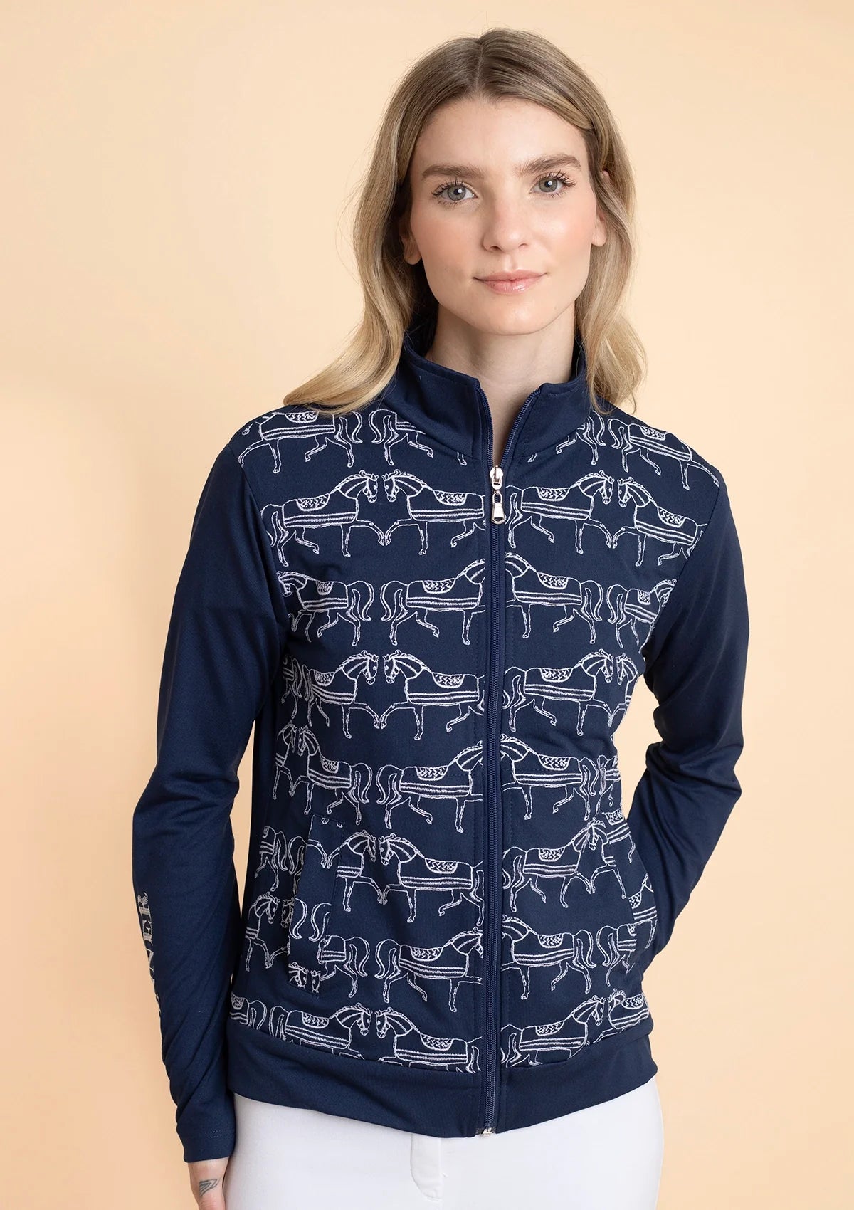 Bosco Zip Jacket | Navy & White - Rönner - Equiluxe Tack