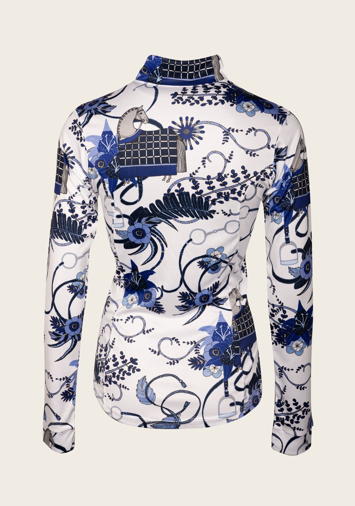 Botanical Blue Quarter Zip Sun Shirt - Espoir Equestrian - Equiluxe Tack