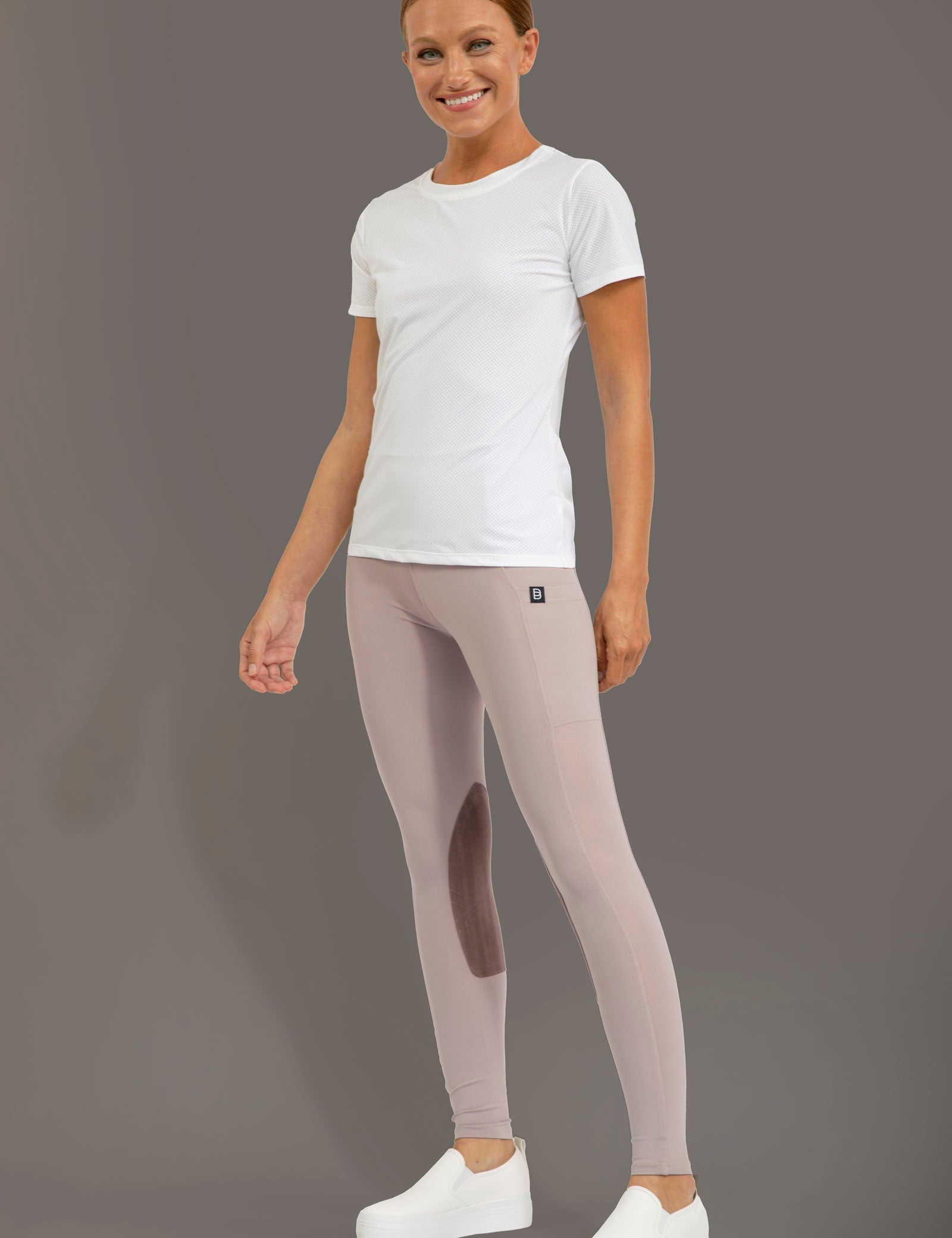 BOTORI Kate Suede Knee Patch Riding Tights - BOTORI Equestrian - Equiluxe Tack