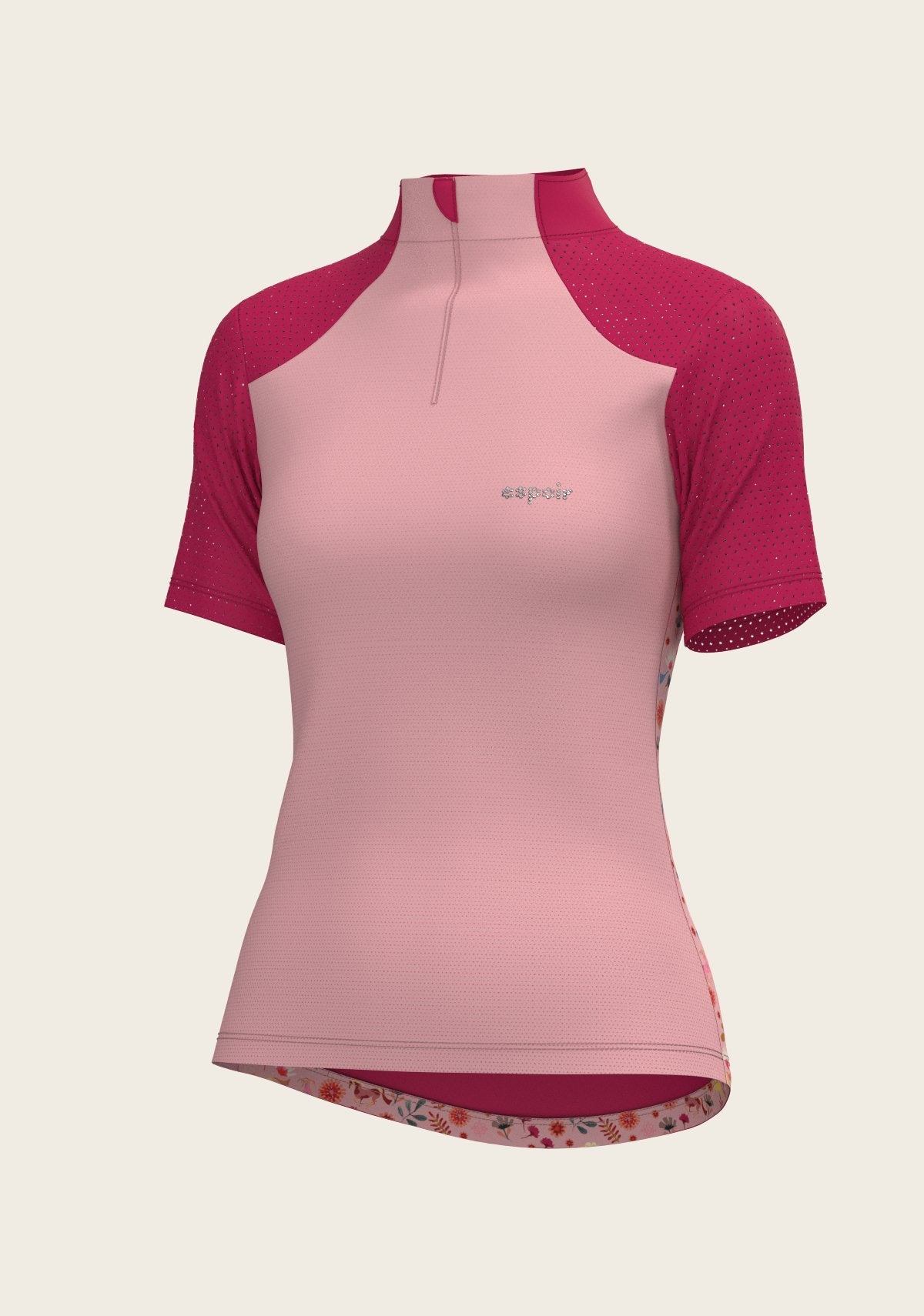  Bouquet on Rose Short Sleeve Sport Sun Shirt - Espoir Equestrian - Equiluxe Tack