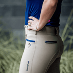 Brave Pants Double Weight Endura Beige Half Seat Grip Breech - BRAVE PANTS USA - Equiluxe Tack