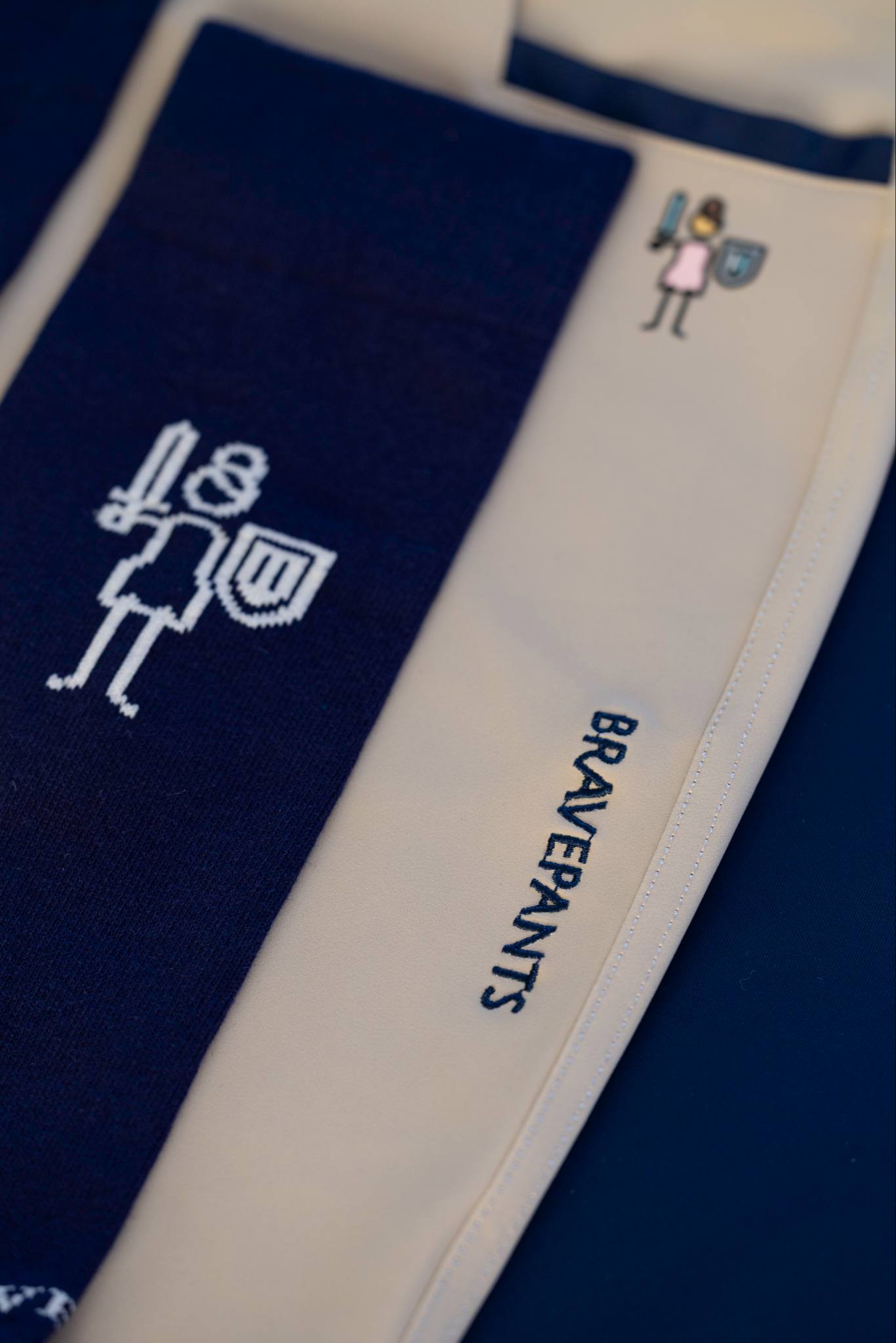 Brave Pants Double Weight Endura Beige Half Seat Grip Breech - BRAVE PANTS USA - Equiluxe Tack