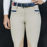 Brave Pants Double Weight Endura Beige Half Seat Grip Breeches - BRAVE PANTS USA - Equiluxe Tack