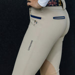 Brave Pants Double Weight Endura Beige Half Seat Grip Breeches - BRAVE PANTS USA - Equiluxe Tack