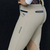 Brave Pants Double Weight Endura Beige Half Seat Grip Breeches - BRAVE PANTS USA - Equiluxe Tack
